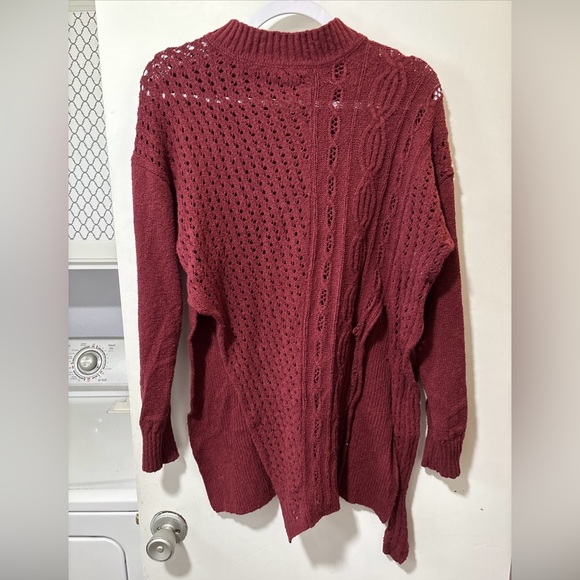 Free People Harper 2 Piece Sweater Pants Berry Red Maroon L/S Set Size XS - Picture 8 of 11